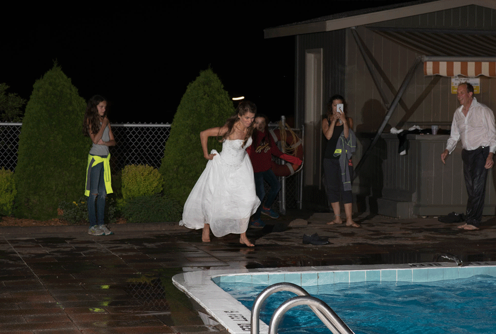 wedding pool dive