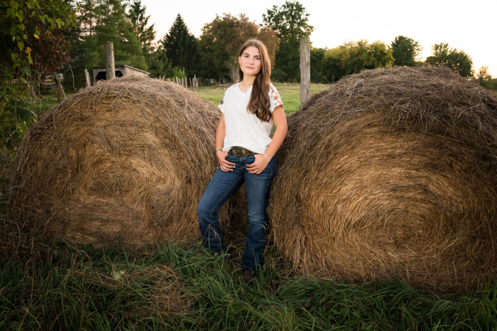 Senior photos in Canton NY highlighting Bella’s personality and her connection to the North Country lifestyle.