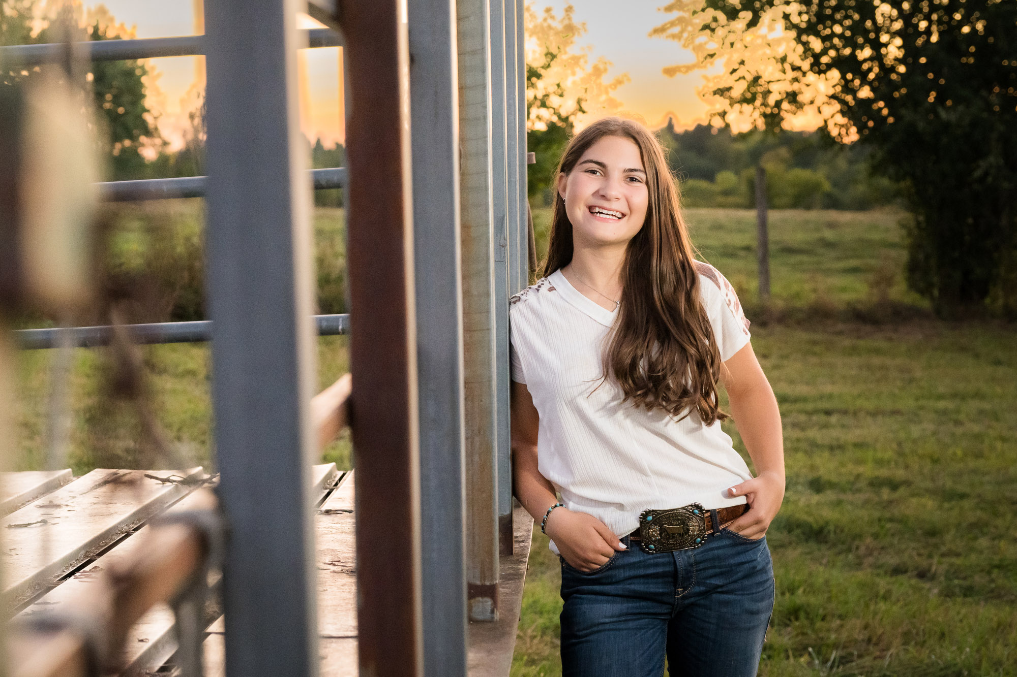 Canton High School senior Bella during her senior portrait session showcasing her hobbies and rural lifestyle.